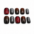 Red Smokey Press On Nails