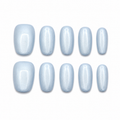 Baby Blue Pearl Chrome Press On Nails
