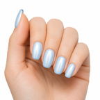 Baby Blue Pearl Chrome Press On Nails