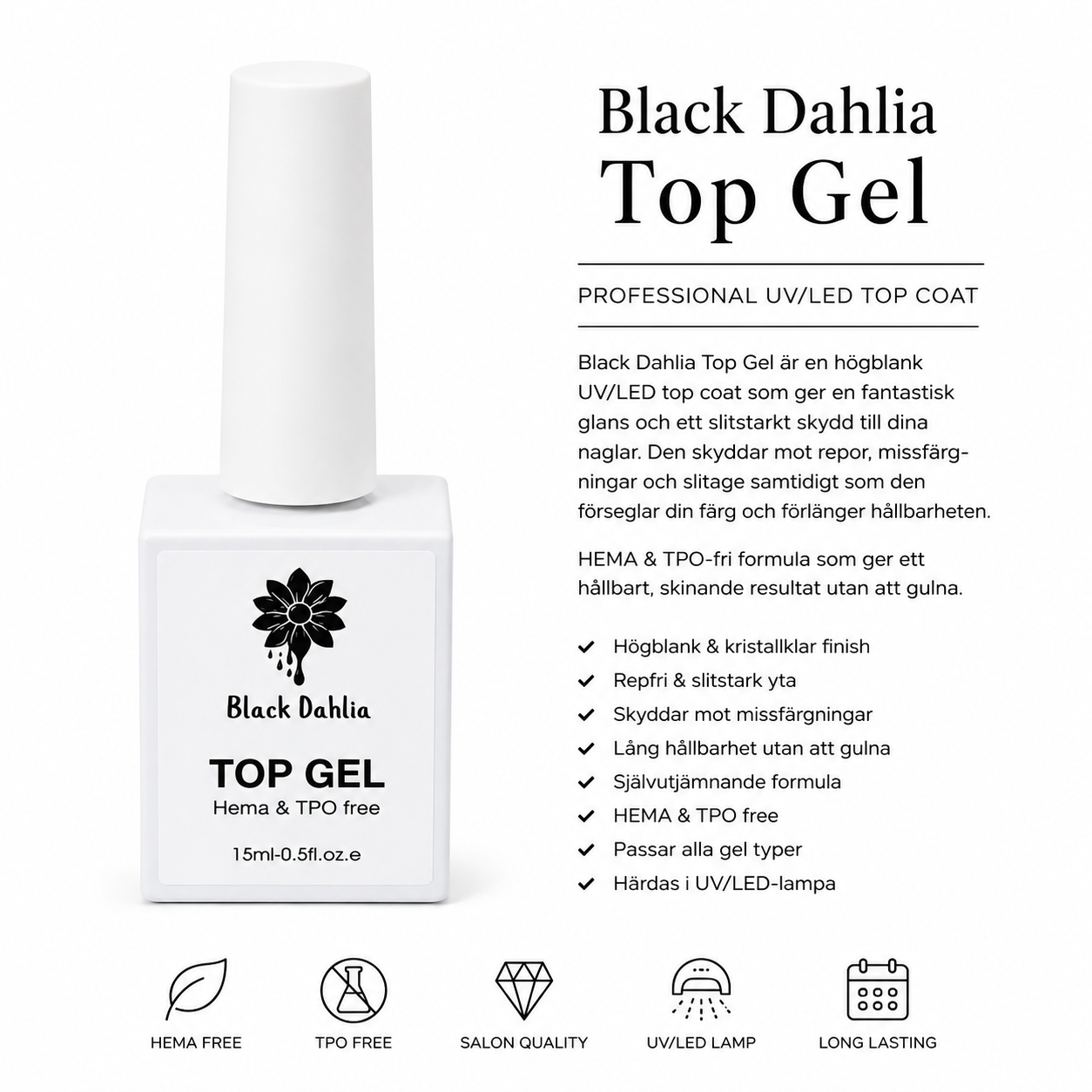 Black Dahlia Top Gel Medium 15ml