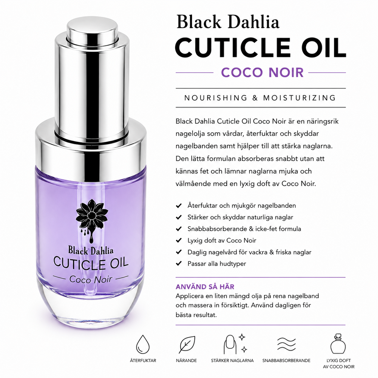 Black Dahlia Hydrating Cuticle Oil – Coco Noir 30ml