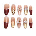 Burgundy Blossom Luxe Press On Nails