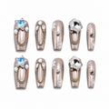 Champagne Crystal Press On Nails