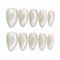 Ivory Velvet Cat Eye Press On Nails