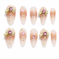 Fairy Blush Ribbon Press On Nails