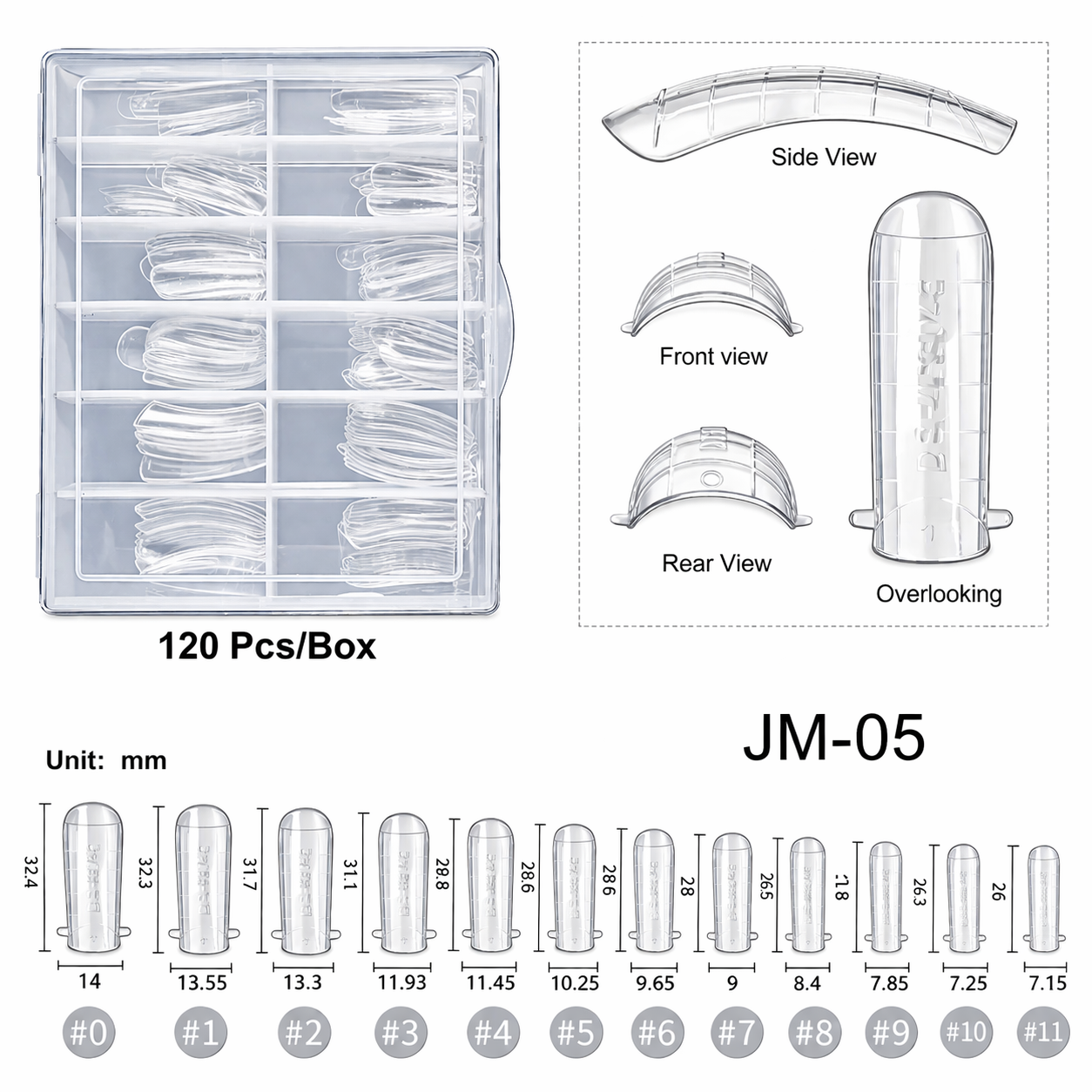 Reusable Nail Forms Tips JM-05 (120 st)