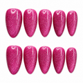 Galaxy Pink Cat Eye Press On Nails