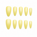 Lemon Pearl Chrome Almond Press-On Nails