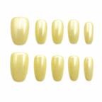 Lemon Pearl Chrome Press-On Nails