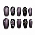 Midnight Cross Press On Nails