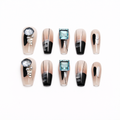 Midnight Crystal French Press On Nails