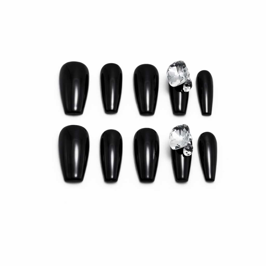 Midnight Diamond Press On Nails