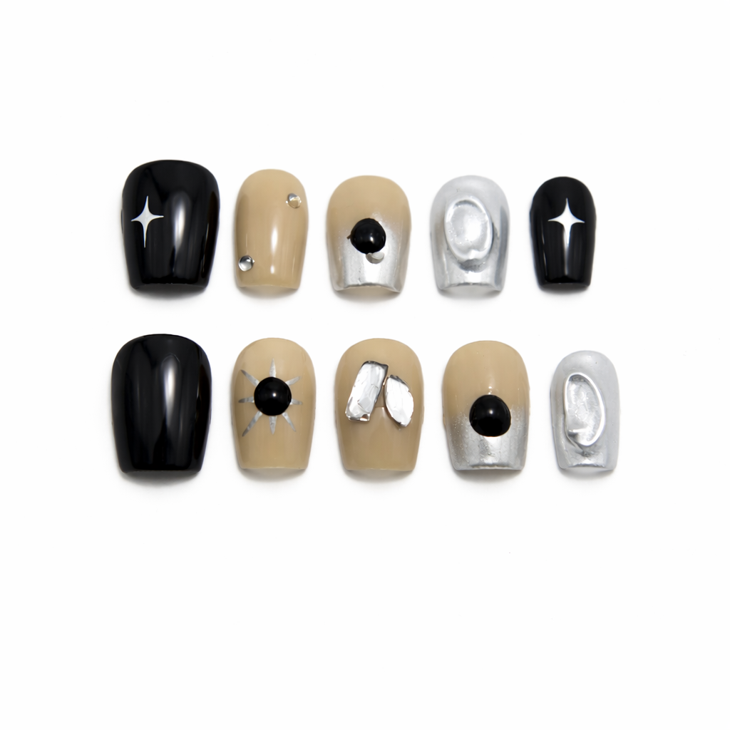 Midnight Latte Press On Nails