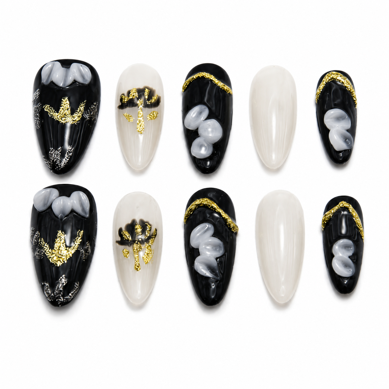 Midnight Pearl Press On Nails