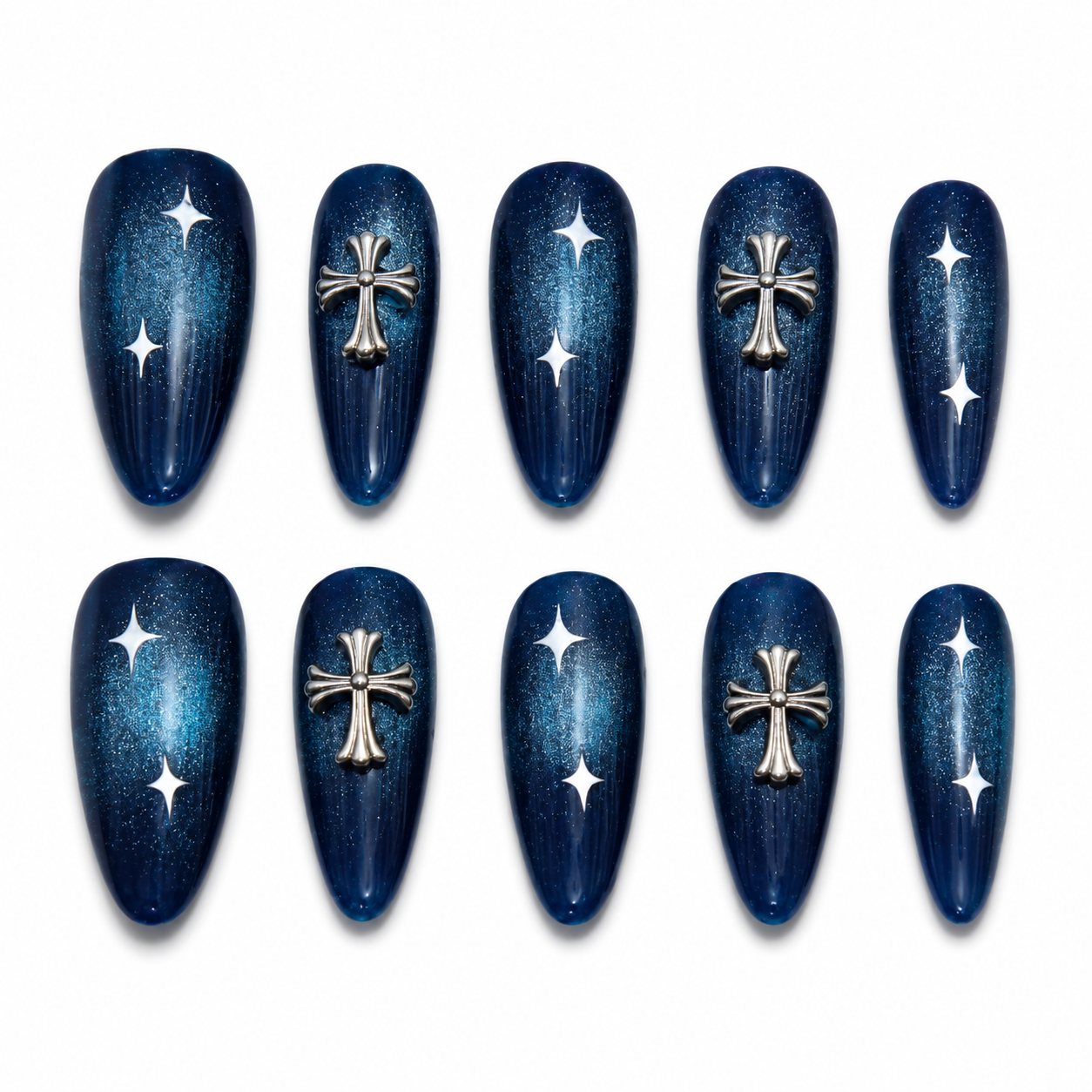 Midnight Star Press On Nails