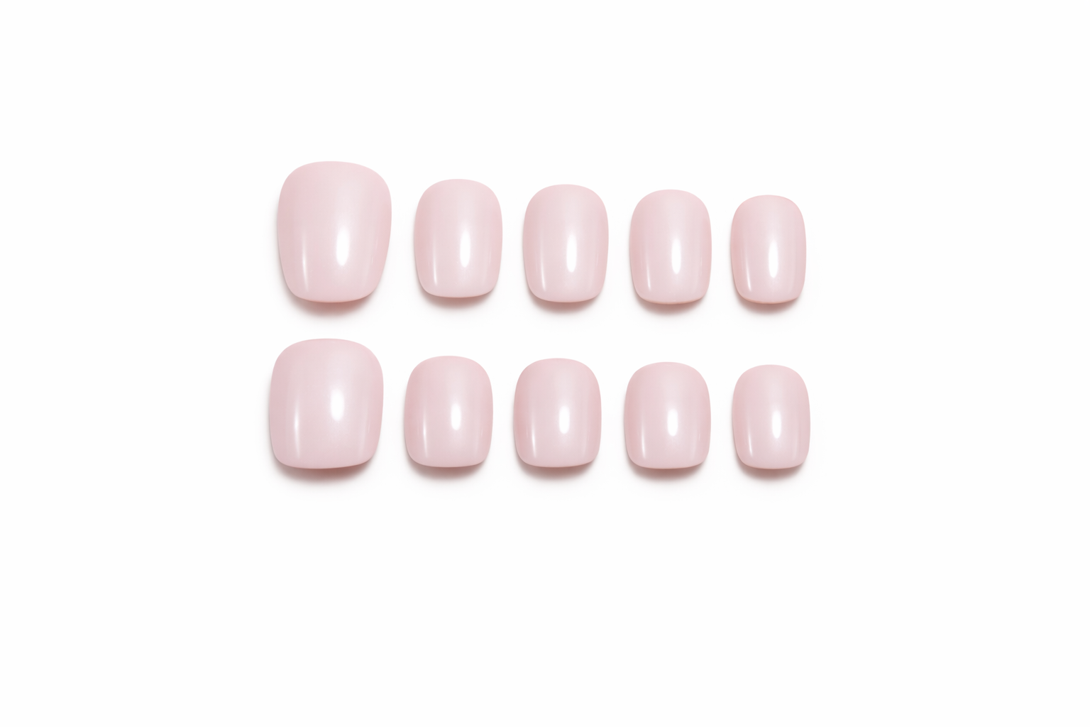 Milky Rose Short Press On Nails