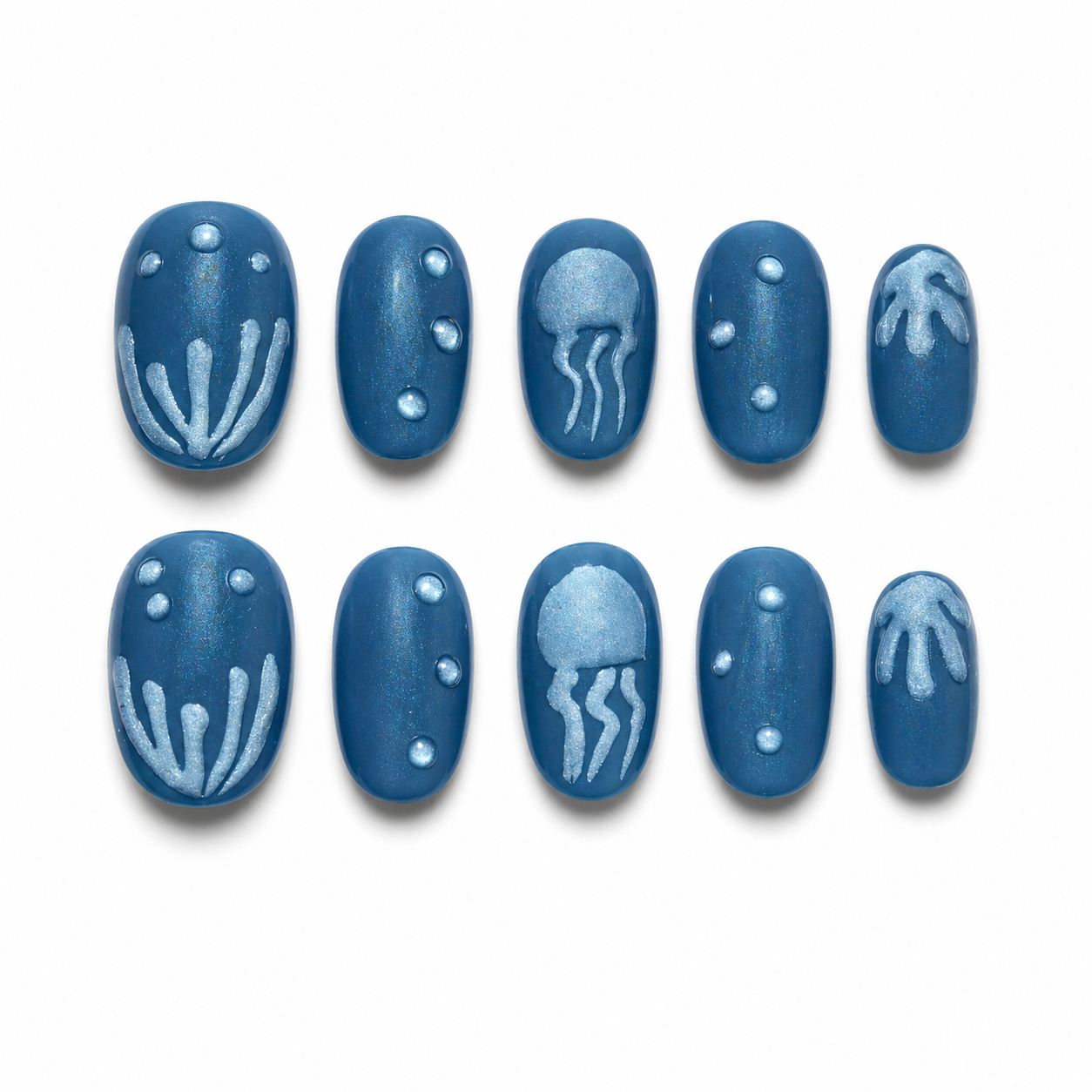 Ocean Jelly Press On Nails