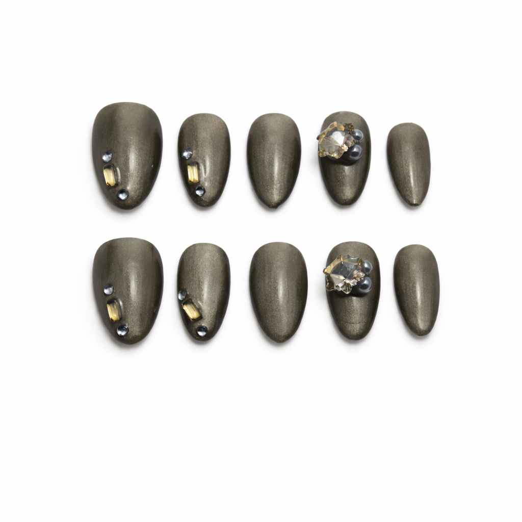 Olive Glam Press On Nails