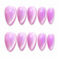 Orchid Pink Velvet Cat Eye Press On Nails
