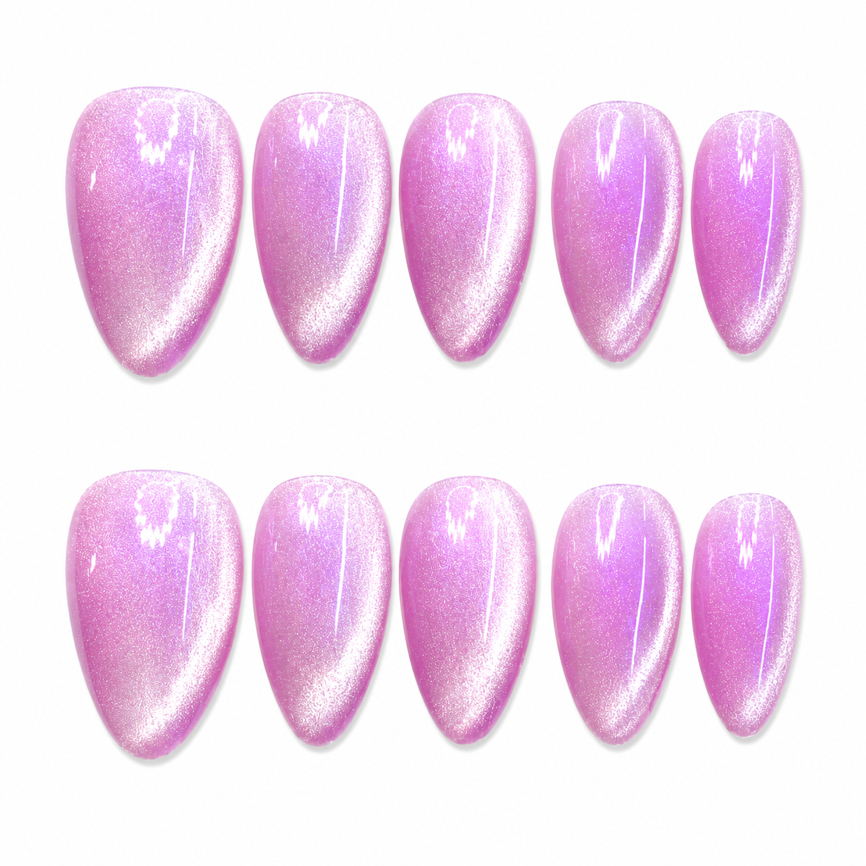 Orchid Pink Velvet Cat Eye Press On Nails