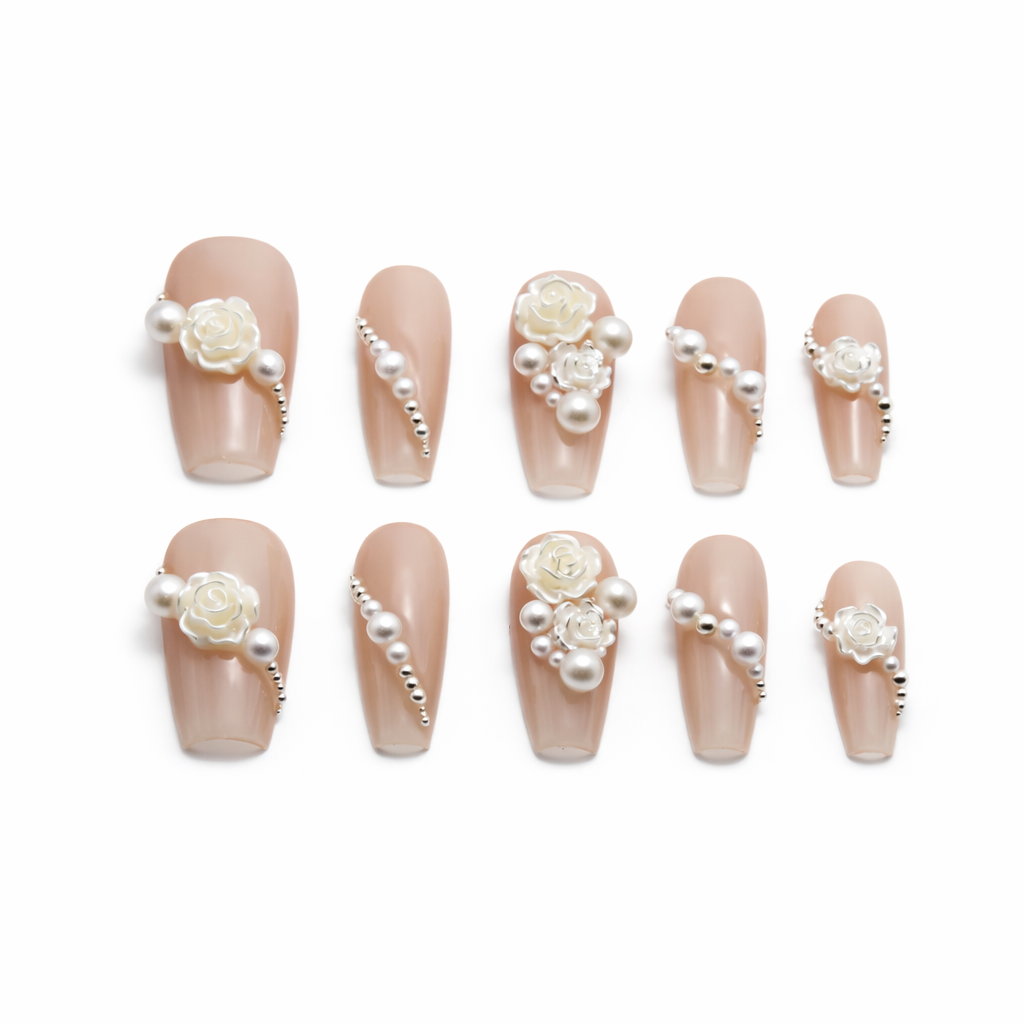 Pearl Rose Grace Press On Nails