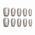 Pearl Silver Press On Nails
