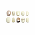 Pearl Teddy Press On Nails