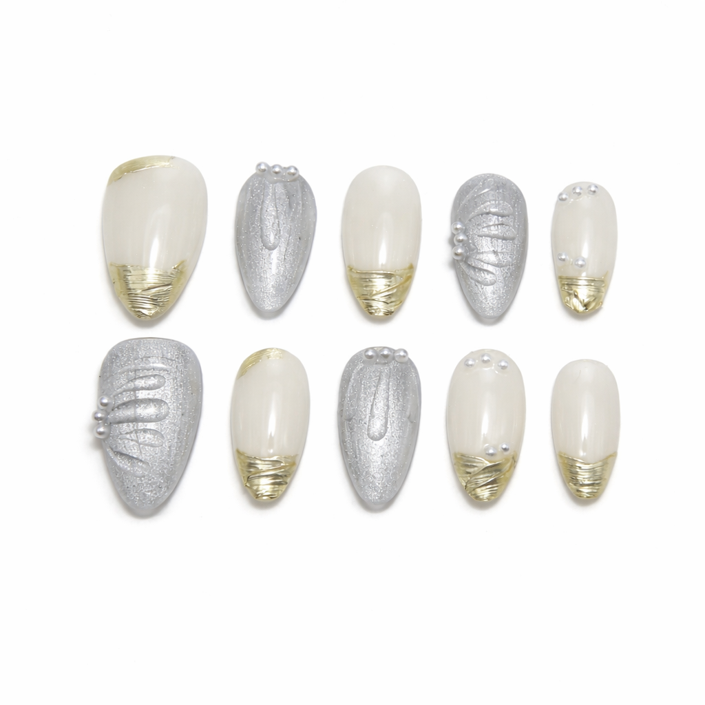 Pearl Glow Press On Nails