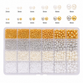 Pearl & Metal Nail Art Beads Kit – 24 Fack med Pärlor & Metallkulor