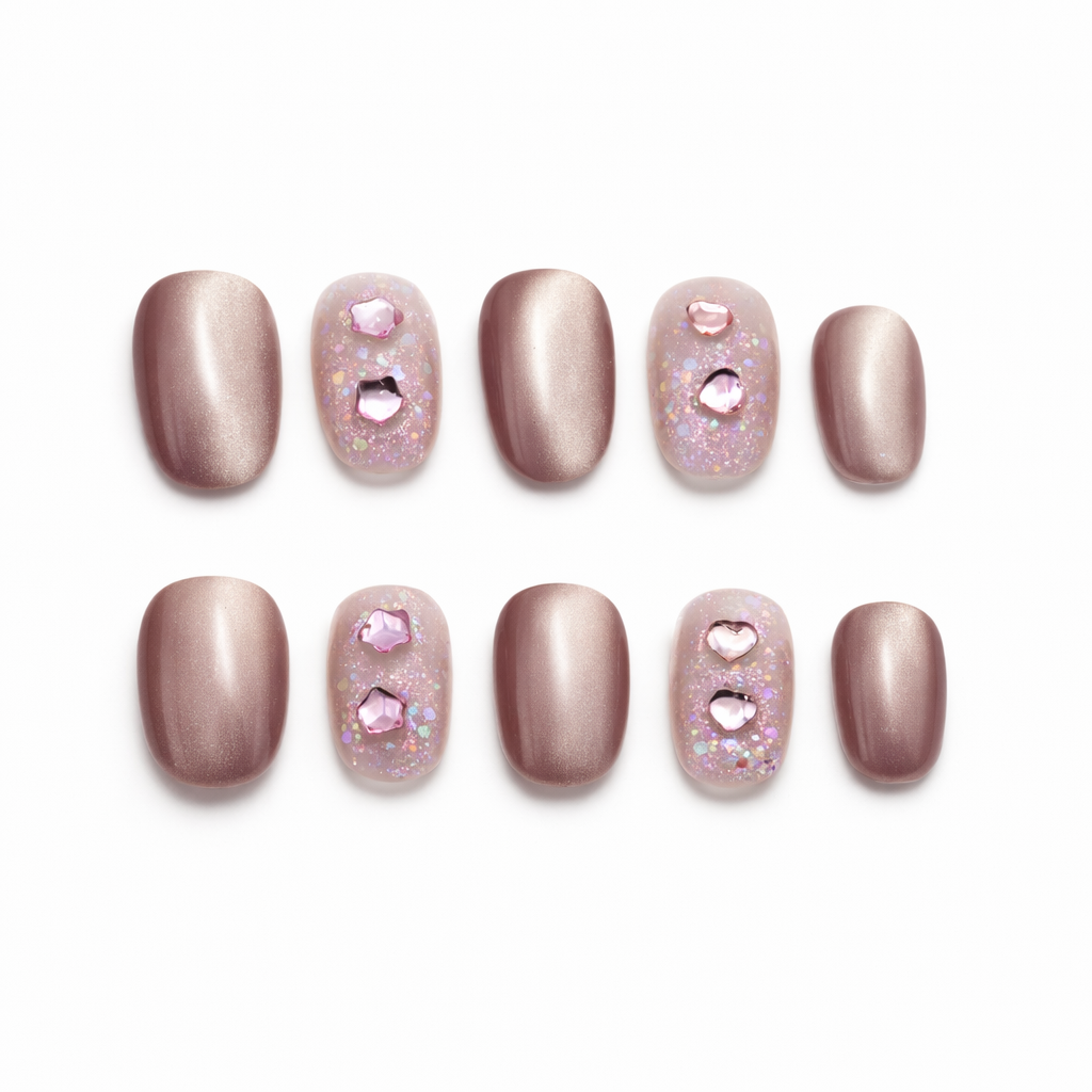 Rosé Aura Press On Nails
