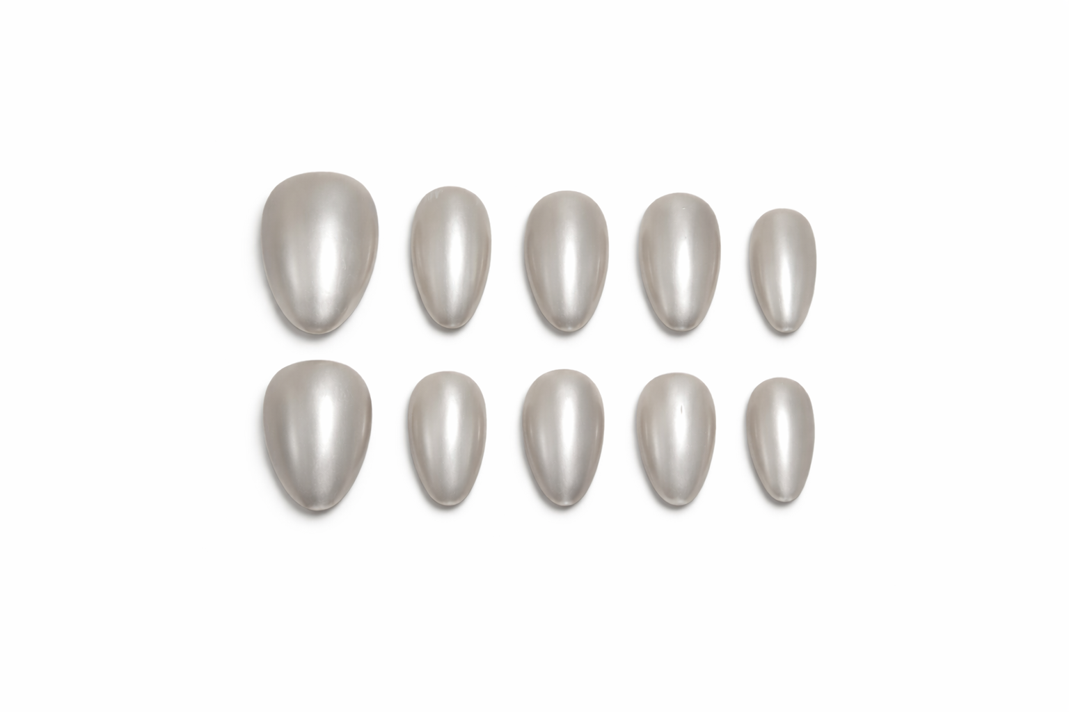 Silver Aura Press On Nails