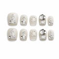 Silver Pearl Royale Press On Nails